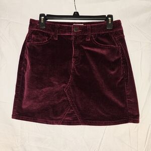 SO Velvet Women Corduroy Mini Skirt Burgundy 5 Pocket Retro Junior Streetwear 5